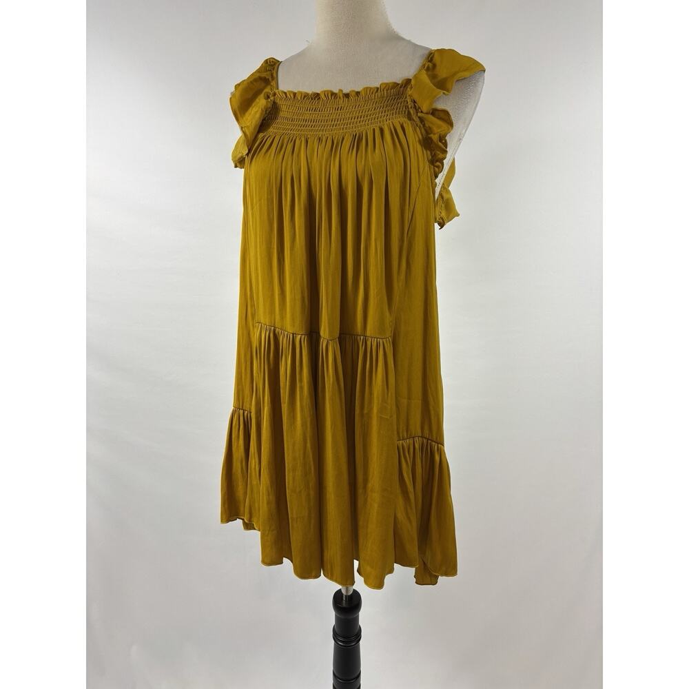 Intimately Free People Want Your Love Slip Dress Yellow Gold Small Mustard Mini